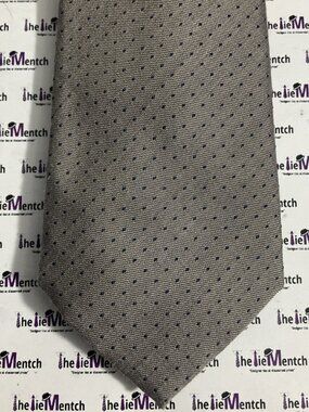 TWILLORY Silk Tan With Navy Polka Dot Tie 2.75”